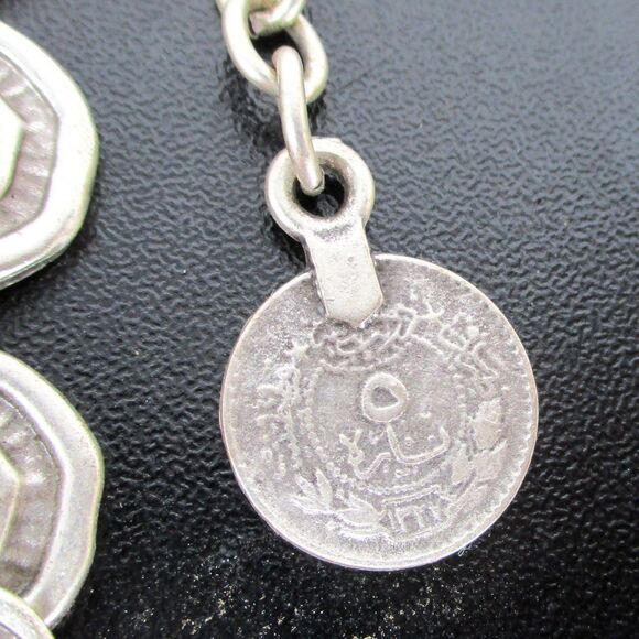 Vintage SERAGLIO Necklace Egyptian Arabic Faux Coin Chain Circle Links Jewelry - Picture 4 of 7